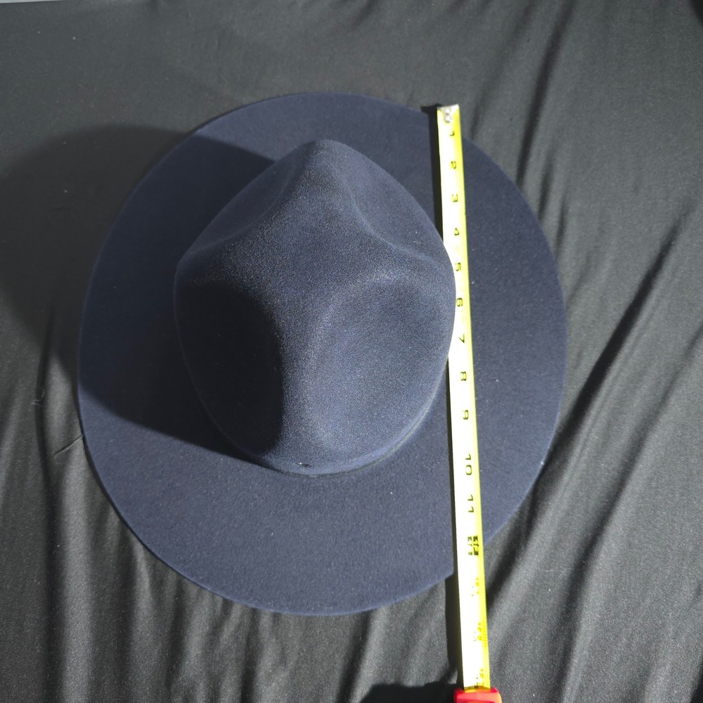 Beaver Quality XXXX Straw Oval Officer Troper Hat Navy Wool 6 1/2 Fedora Brimmed - Picture 6 of 12